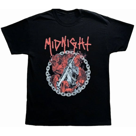Reprint Rare VINTAGE Vtg Midnight Band Tour Concert Cotton Black Full Size Unisex Shirt CM288