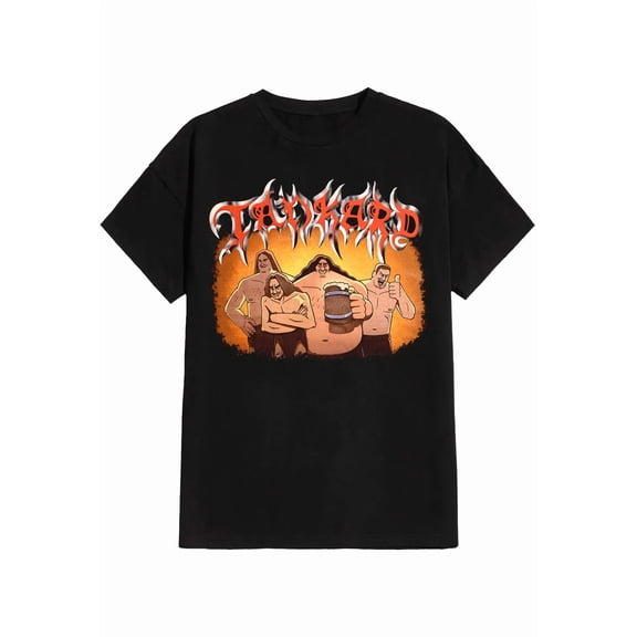 Reprint Rare VINTAGE Vtg Tankard Band Fat, Ugly & Old Cotton Black All Size Unisex Shirt CM043