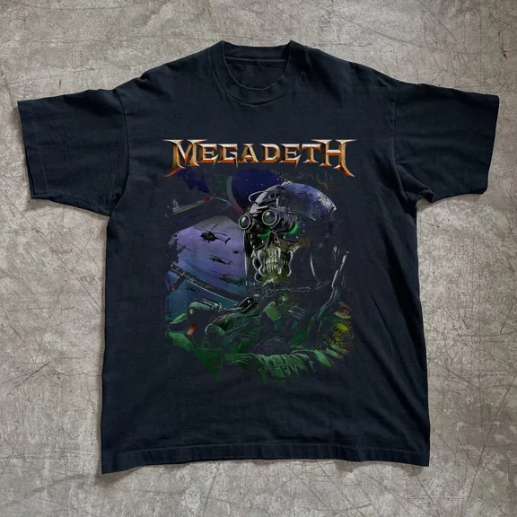 Reprint Rare VIntage 90s Megadeath Tour T-shirt, Unisex Black Cotton T-shirt, Size S-5XL