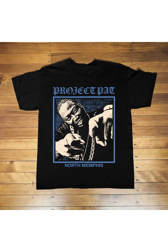 Reprint Rare VTG PROJECT PAT NORTH MEMPHIS Heavy Cotton Black T Shirt S-5XL BT530