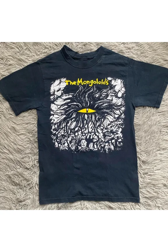 Reprint Rare VTG THE MONGOLOIDS Heavy Cotton Black All Size T Shirt Unisex AG634