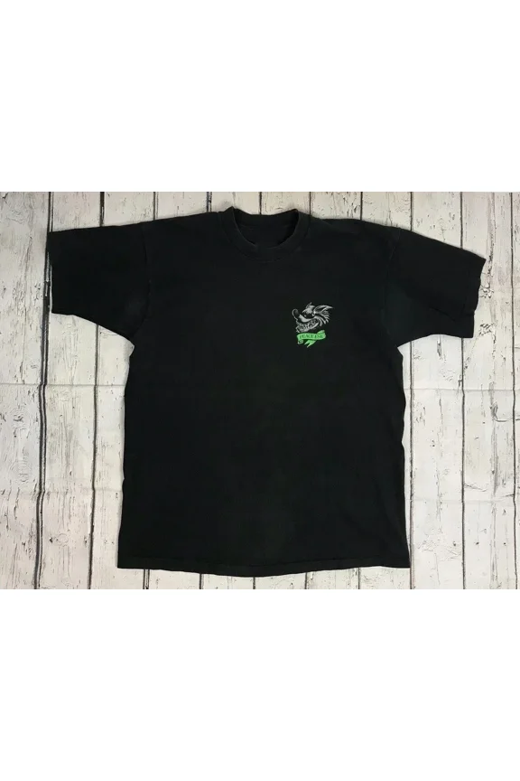 Reprint Rare VTg Los LOBOS Tshirt Peace Ese Black Full Size Twoside BL1788