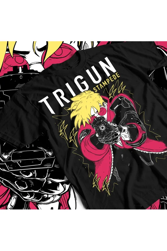 Reprint Rare Vash the Stampede Moon Trigun T-Shirt