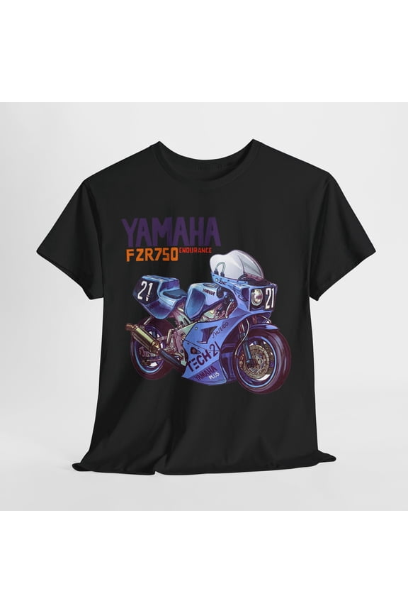 Reprint Rare Vibrant Yamaha FZR750 Motorcycle T-Shirt: Bold Design & Endurance Style!
