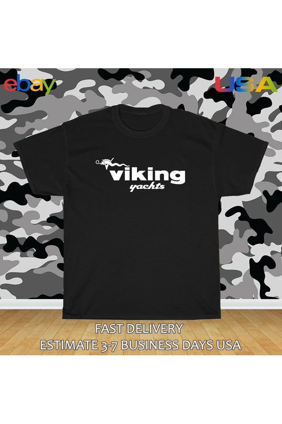 Reprint Rare Viking Yachts Logo Men's T-Shirt American Size T-Shirt
