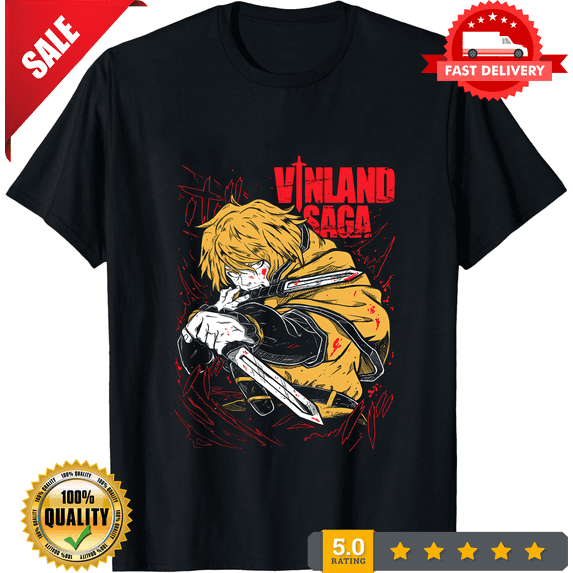 Reprint Rare Vinland Saga Shirt,Thorfinn Shirt, Vinland,Askeladd,Manga Black Shirt,All Size, NEW INSTOCK-TH78337
