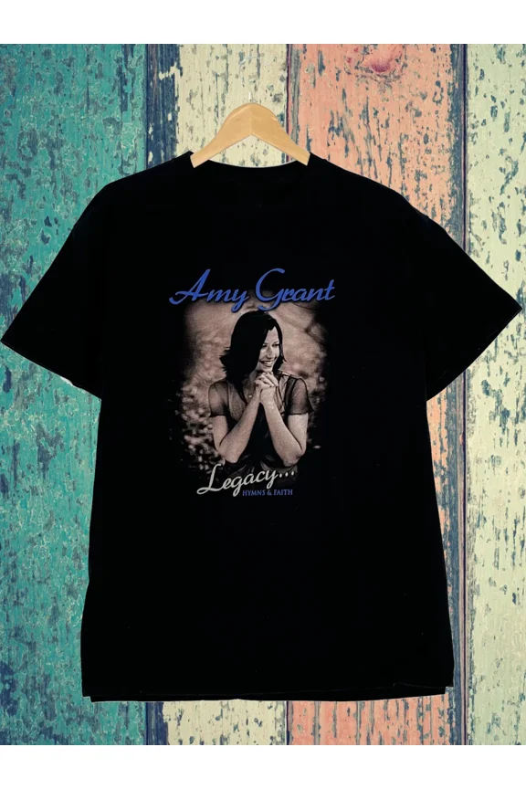 Reprint Rare Vintage 90s Amy Grant Tour T-Shirt Black ALL Size Unisex Shirt AG547