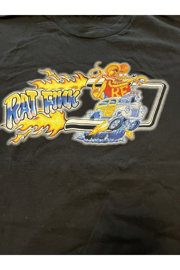 Reprint Rare Vintage Rat Fink Black Ed Roth Unisex Cotton T-Shirt All Size GS120