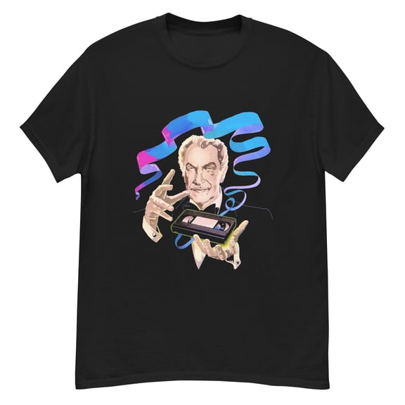 Reprint Rare Vintage Vincent Price VHS ad t-shirt