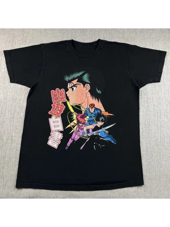 Reprint Rare Vintage Yu Yu Hakusho Yoshihiro Yusuke Retro T Shirt Shonen Anime Black