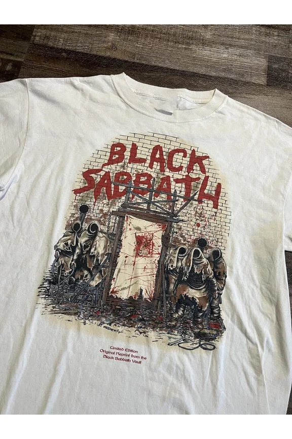 Reprint Rare Vtg Black Sabbbath Band White Cotton Shirt Unisex S to 5XL EL523