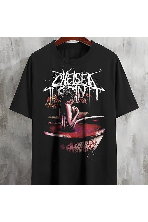 Reprint Rare Vtg Chelsea Band Grin Deathcore Black All Size T Shirt For Men KN153