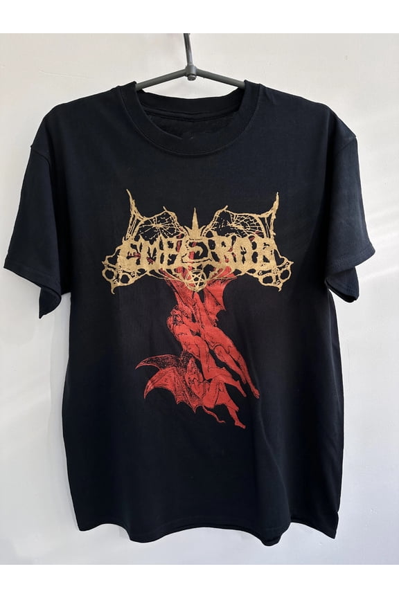 Reprint Rare Vtg Emperor Band Short Sleeve Cotton Black All Size T Shirt For Men UR090