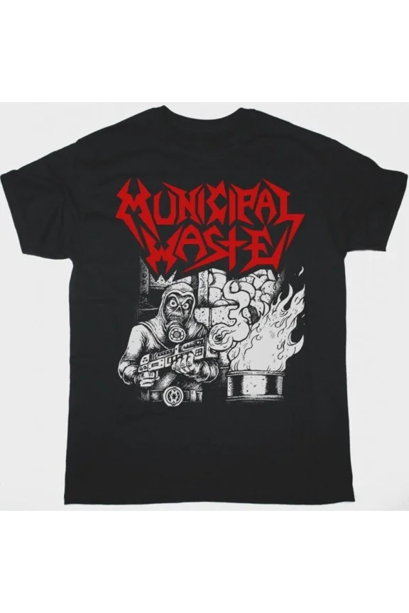 Reprint Rare Vtg MUNICIPAL WASTE WASTE EM ALL Cotton Black All Size Unisex Tee Shirt TU364
