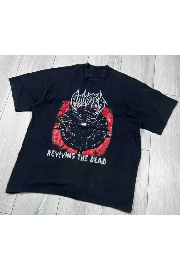 Reprint Rare Vtg Sinister Reviving The Dead Album Cotton Black T Shirt For Men All Size AG173