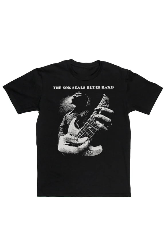 Reprint Rare Vtg The Son Seals Blues Band Heavy Cotton Black All Size T Shirt For Men DI271