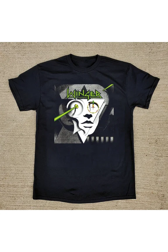 Reprint Rare WINGER Album SELF TITLED T Shirt Black All Size S to 5XL Gift Fan