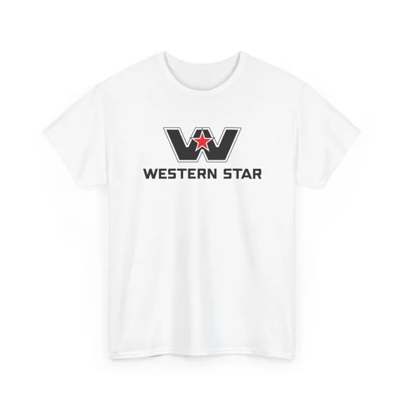 Reprint Rare Western Star Unisex Graphic White Tshirt Cotton Tee Sizes S-3XL Heavy Truck Fans