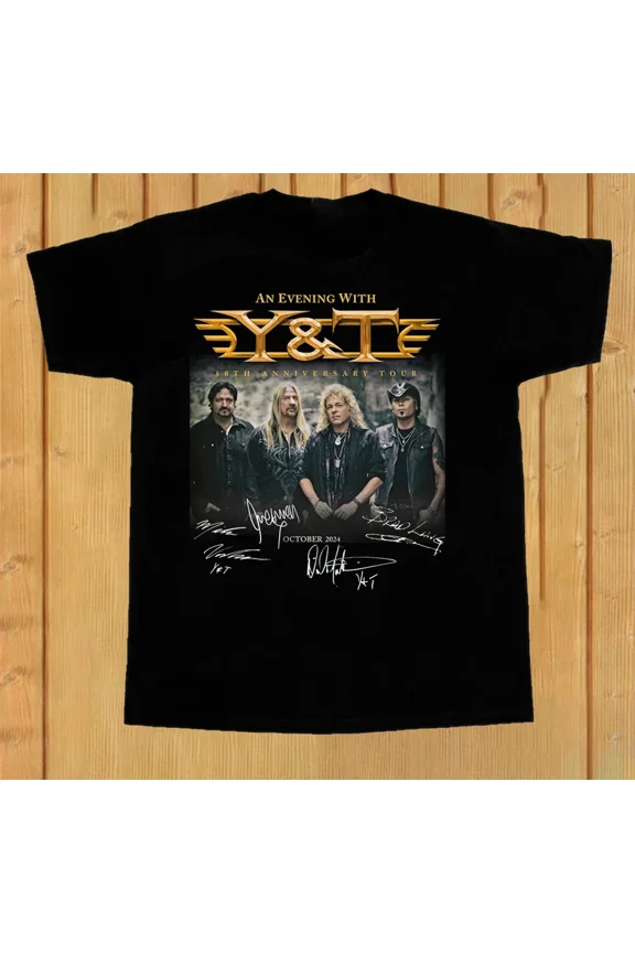 Reprint Rare Y&T UK Tour 2024 50TH Anniversary Tour Unisex T-Shirt All Size S To 5XL NI1244