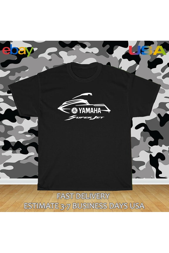Reprint Rare Yamaha SuperJet WaveRunner Ski Logo Men's T-Shirt American Size T-Shirt