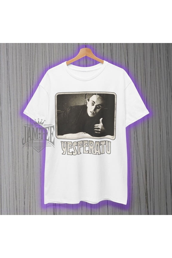 Reprint Rare Yesferatu Funny Horror retro vintage white t-shirt