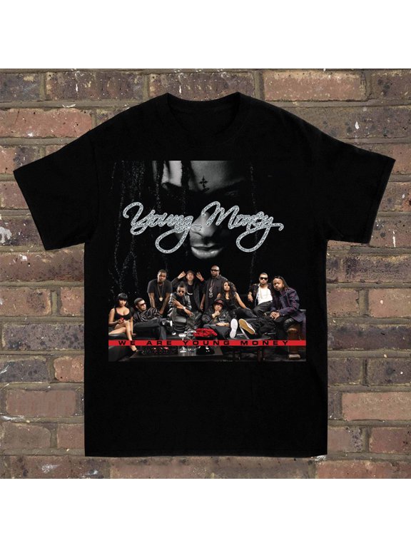 Reprint Rare Young Money T-shirt Black Cotton For men Women All Sizes BO098