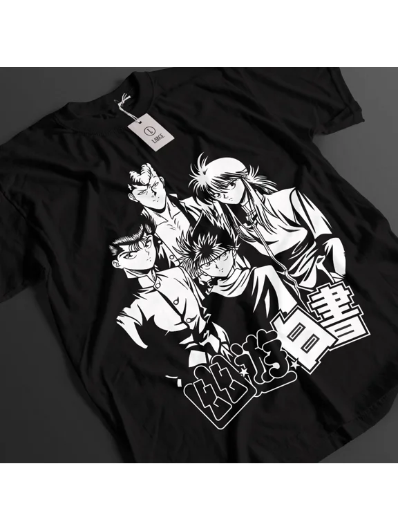 Reprint Rare Yu Yu Hakusho Shirt Yusuke Tshirt Hiei T-Shirt Yoko Kurama Top Anime Unisex Tee