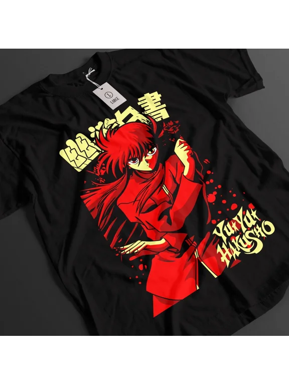 Reprint Rare Yu Yu Hakusho Shirt Yusuke Tshirt Hiei T-Shirt Yoko Kurama Top Anime Unisex Tee