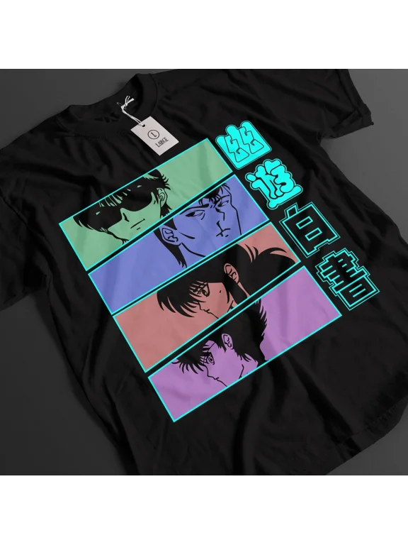 Reprint Rare Yu Yu Hakusho Shirt Yusuke Tshirt Hiei T-Shirt Yoko Kurama Top Anime Unisex Tee