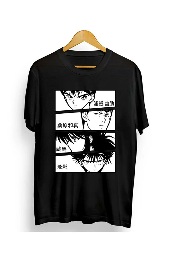 Reprint Rare Yu Yu Hakusho,Yusuke,Kuwabara,Kurama,Hiei,90s,anime,new unisex T-shirt