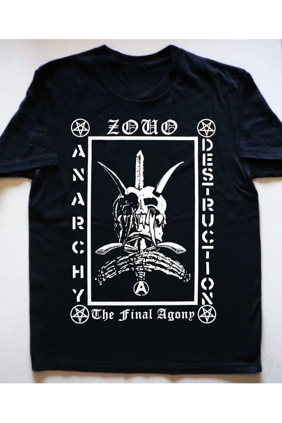 Reprint Rare ZOUO Band Anarchy Destruction Heavy Cotton Black T Shirt S-5XL SE835