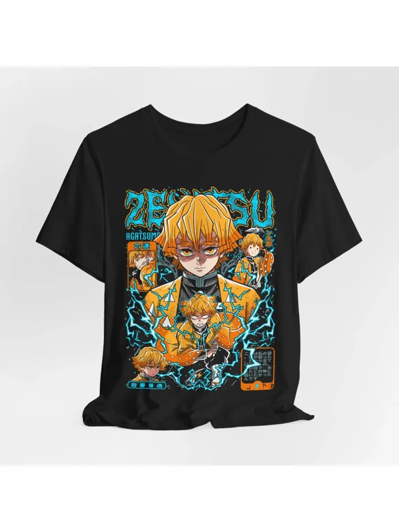 Reprint Rare Zenitsu Anime Graphic Tee, Unisex Tee, Short Sleeve Shirt, Cosplay Gift, Demon