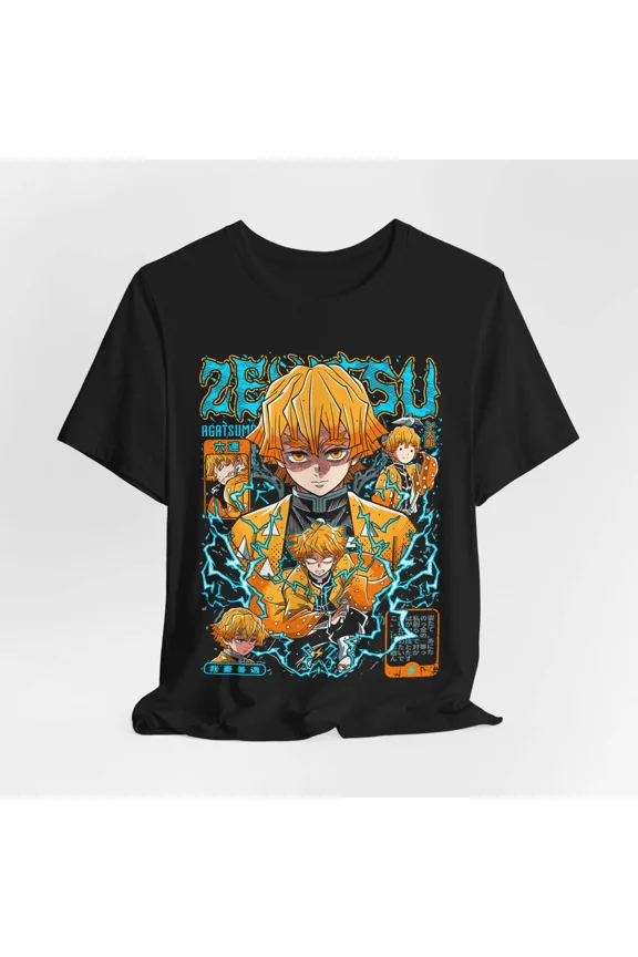 Reprint Rare Zenitsu Anime Graphic Tee, Unisex Tee, Short Sleeve Shirt, Cosplay Gift, Demon
