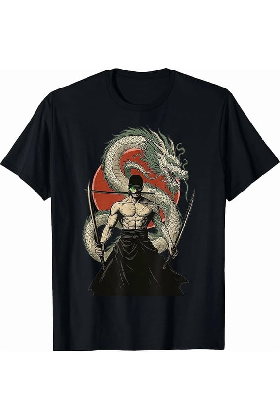 Reprint Rare Zoro Pirate - Samurai Anime Manga Warrior Dragon T-Shirt