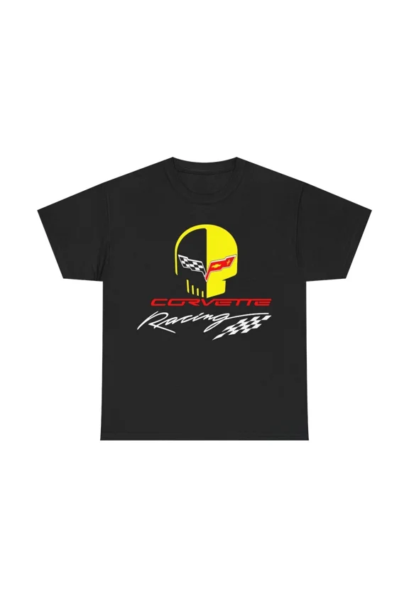Reprint Rare corvette racing logo black size L tshirt