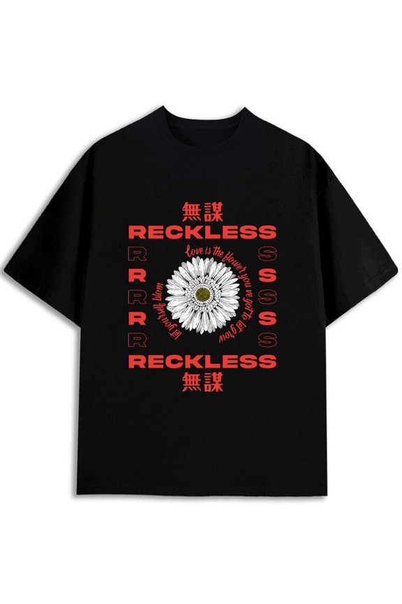 Reckless Daisy Graphic Tee men t-shirts black gifts casual Everyday and weekend wear Vintage Unisex Shirt Graphic Tee tshirts
