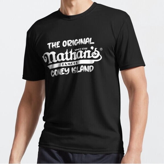 Reprint Rare nathans coney island Active T-Shirt Funny Logo American Men's T-Shirt S to 5XL