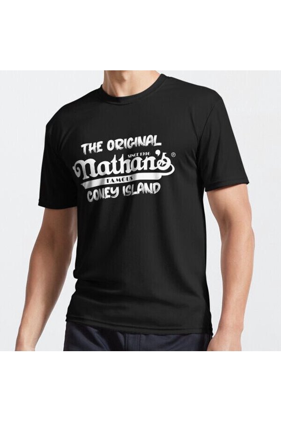 Reprint Rare nathans coney island Active T-Shirt Funny Logo American Men's T-Shirt S to 5XL