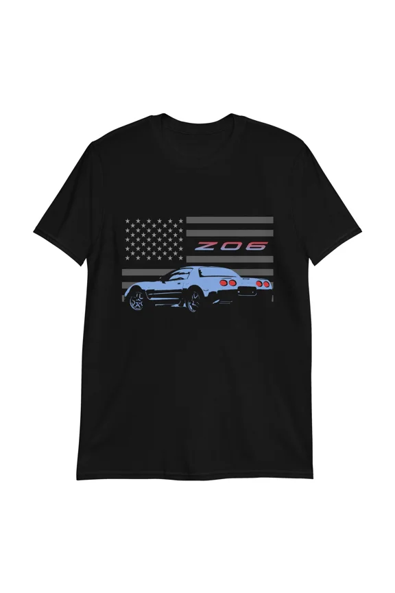 Reprint Rare vette C5 Z06 American Patriotic Custom Car Club Short-Sleeve Unisex T-Shirt