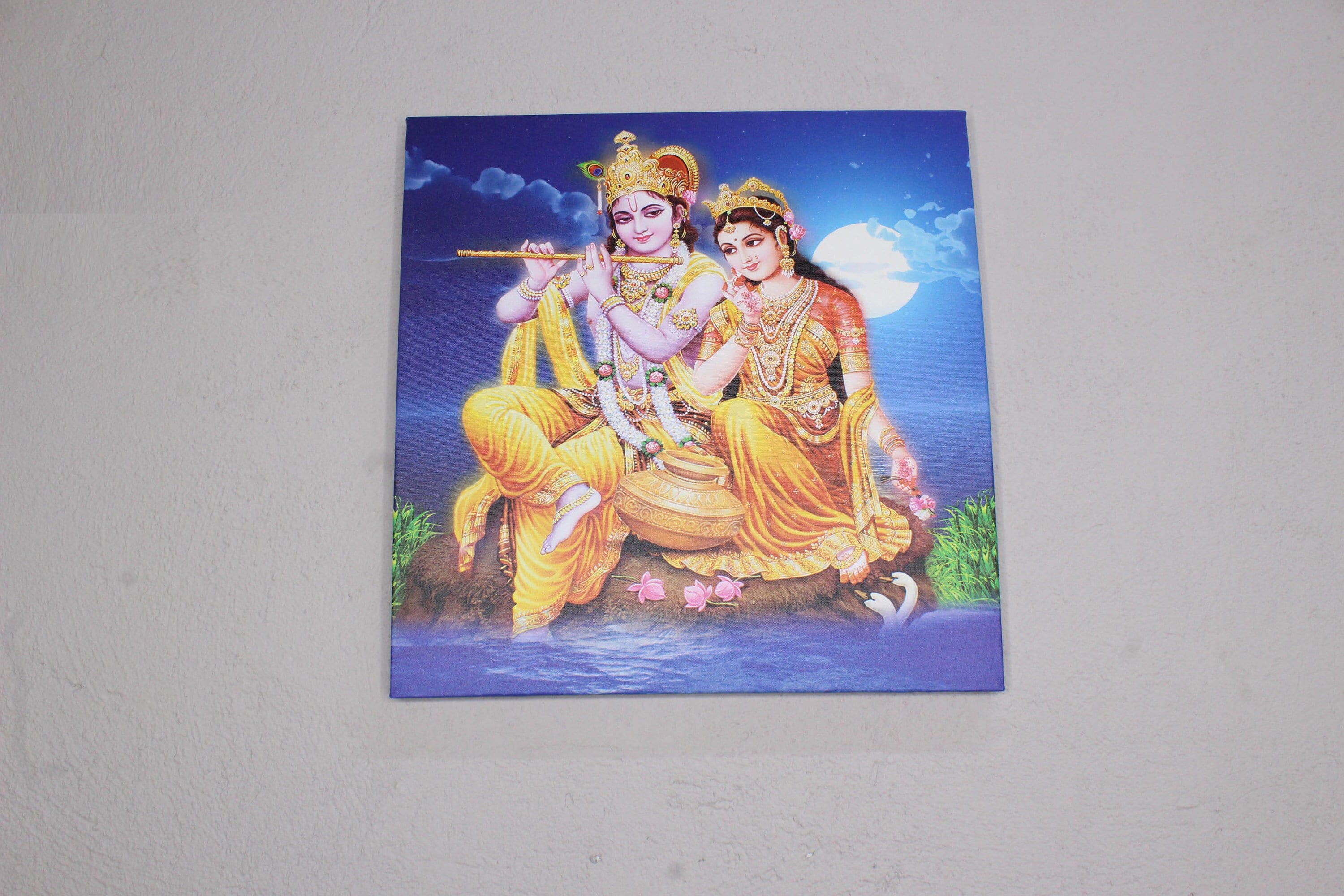 Reproduction Art, Hindu Artwork, Radha Krishna Art Canvas, Radha