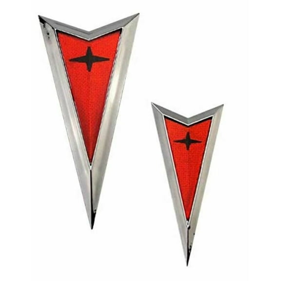 Reproduction Chrome Front and Rear Arrowhead Emblem Set 2004-2006 Pontiac GTO
