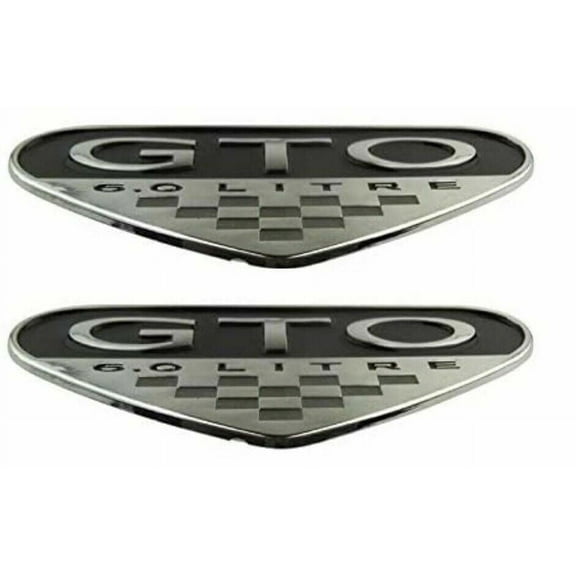 Reproduction Chrome "GTO 6.0" Side Fender Emblem Set 2004-2006 Pontiac GTO