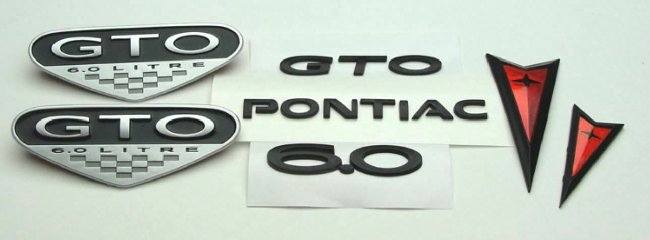 Gto Letters Reproduction LS2 6.0L Black Complete Exterior Emblem Set 2005-2006 ...