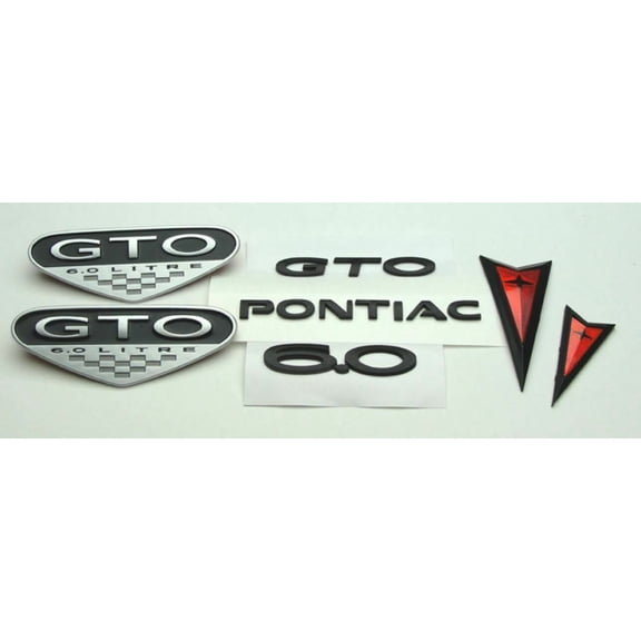 Reproduction LS2 6.0L Black Complete Exterior Emblem Set 2005-2006 Pontiac GTO