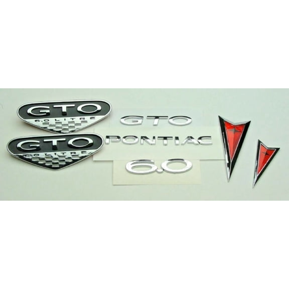 Reproduction LS2 6.0L Chrome Complete Exterior Emblem Set 2005-2006 Pontiac GTO