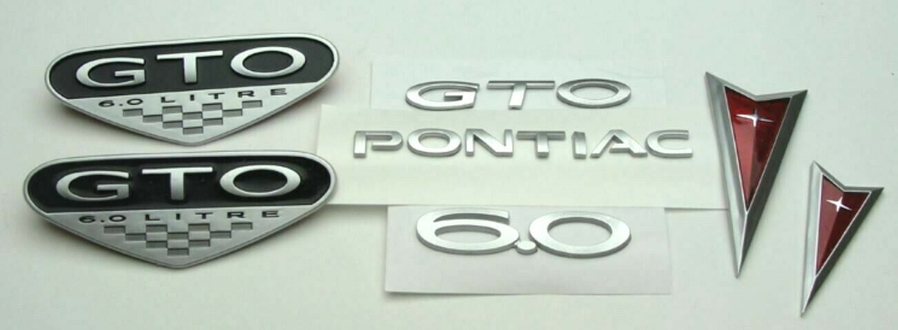 Gto Letters Reproduction LS2 6.0L Silver Complete Exterior Emblem Set 2005-2006 ...