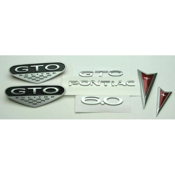 Reproduction LS2 6.0L Silver Complete Exterior Emblem Set 2005-2006 Pontiac GTO