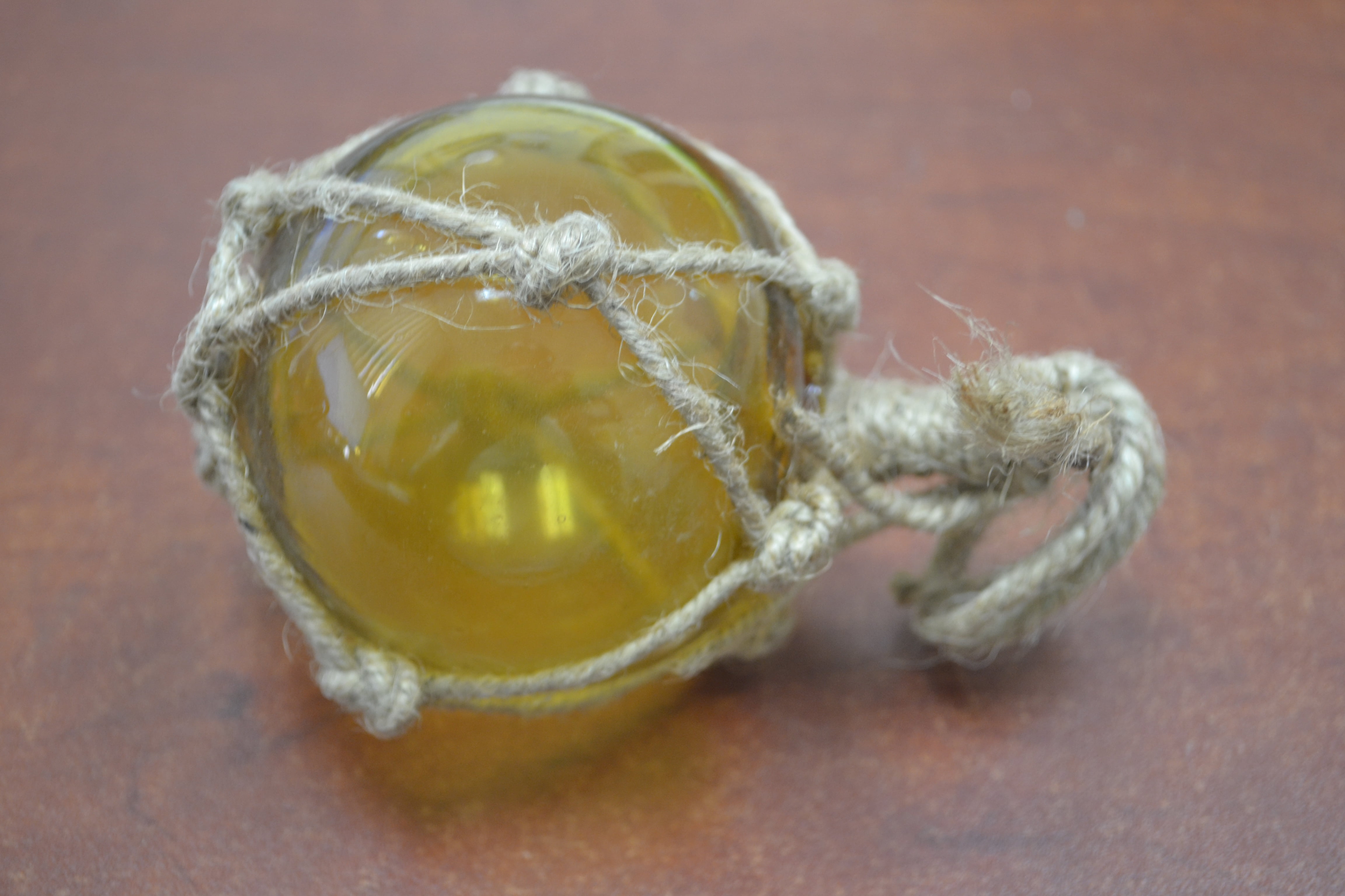 Reproduction Yellow Glass Float Ball With Fishing Net 3" - Walmart.com
