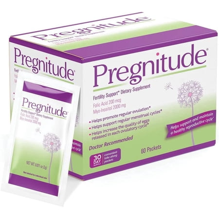 Pregnitude Reproductive Fertility Support, Myo-Inositol and Folic Acid, 30 Packets