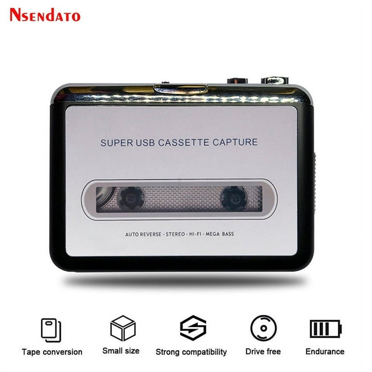 Reproductor de Radio de captura de casete USB portátil, convertidor de  cinta a MP3, captura de Audio, reproductor de música, grabadora de casete 